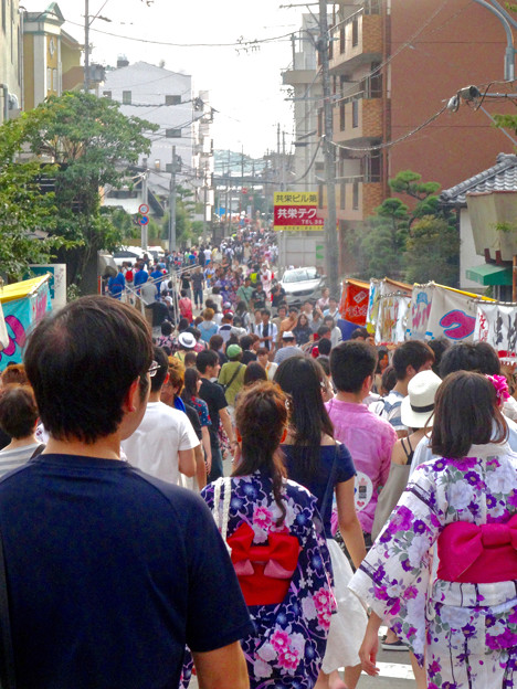 日本ライン夏まつり納涼花火大会 2015 No - 48:木曽川沿いの道に集まった沢山の人たち