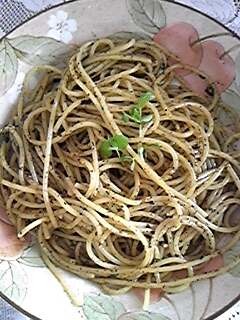 出がらし茶とふりかけのパスタ