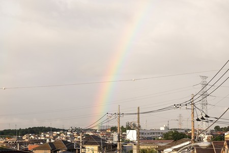 2015.09.09　机　台風の後に虹