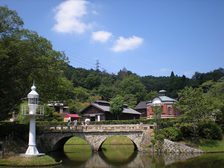 天童眼鏡橋と灯台